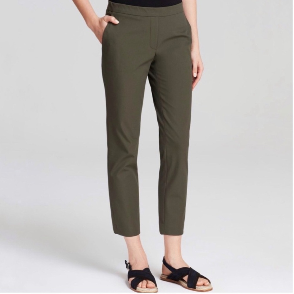 Theory Thaniel Approach Stretch Pull-On Cropped Ankle Casual Trouser Pant Size 8